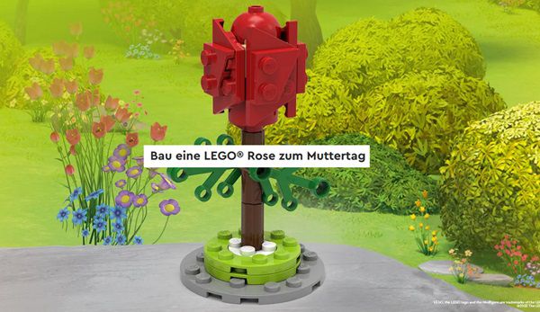 Bau eine LEGO® Rose zum Muttertag in LEGO® Stores am 30.04.