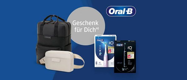 Geht noch! Beim Kauf einer Oral B iO einen Rucksack oder Umhängetasche gratis dazu