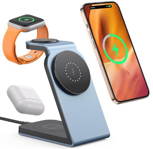 3in1 MagSafe Ladestation für iPhone, Apple Watch & Airpods für 21,99€ (statt 36€)