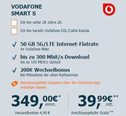 Apple iPhone 15 Pro für 349€ + Vodafone 50GB für 39,99€ mtl. + 200€ Bonus