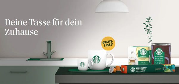 Mit Kauf von STARBUCKS® Produkten STARBUCKS® Tasse gratis erhalten