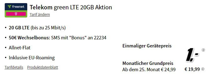 Samsung Galaxy S23 FE für 1€ + 20GB LTE Telekom Flat für 19,99€ mtl. +50€ Bonus