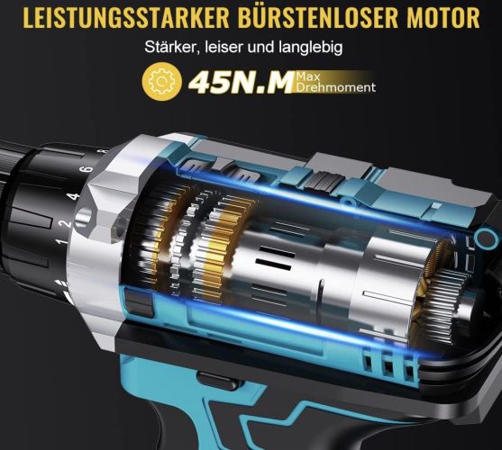 CONENTOOL 21V Akkuschrauber mit 2x 1.500mAh Akku für 41,99€ (statt 50€)