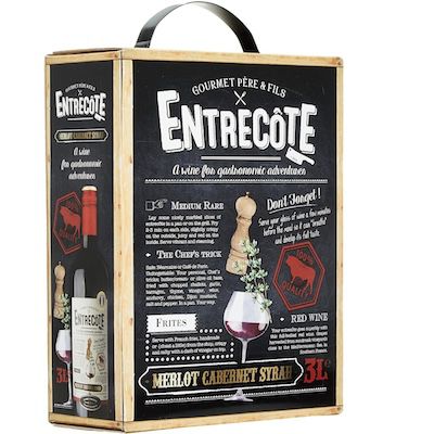 3L Bag-in-Box Entrecôte Merlot Cabernet Syrah Rotwein ab 15,22€ (statt 22€)