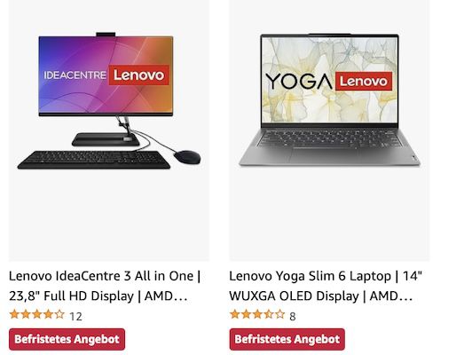 Amazon: Lenovo Laptops und Desktops reduziert z.B. Laptop mit 16GB & 512GB für 649€ (statt 860€)