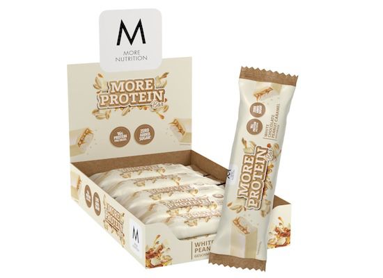 10er Box MORE Protein Bar White Chocolate Peanut Caramel ab 20,42€ (statt 27€)