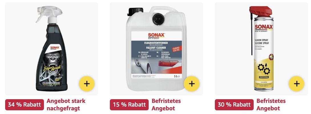 🧽🚗 Amazon: SONAX Mega Sale z.B. LeatherCleaner für 17€ (statt 20€)