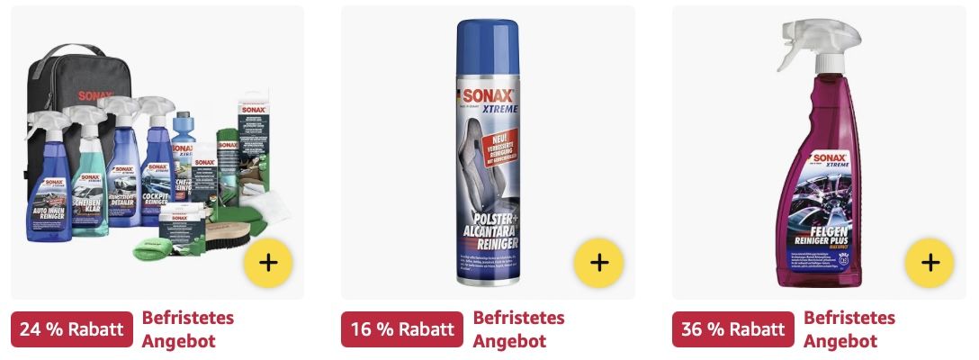 🧽🚗 Amazon: SONAX Mega Sale z.B. LeatherCleaner für 17€ (statt 20€)