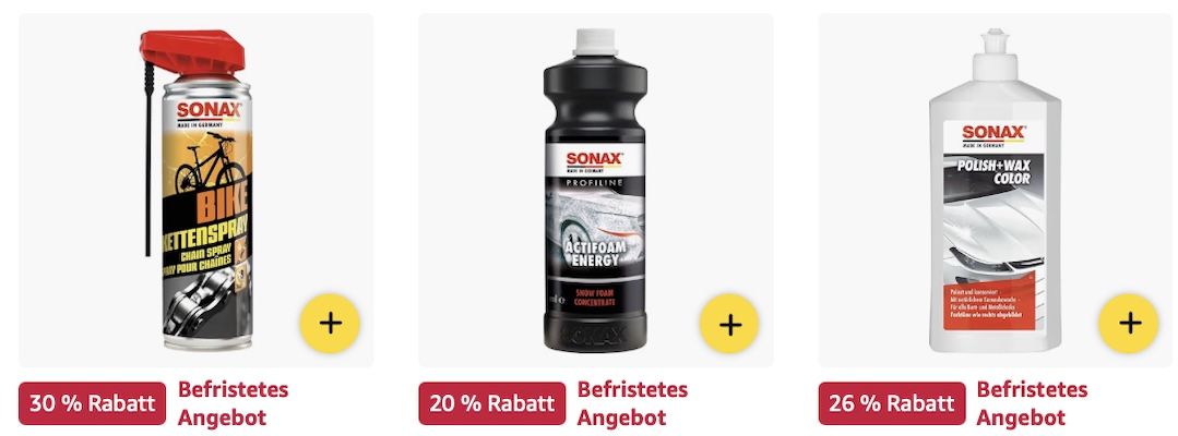 🧽🚗 Amazon: SONAX Mega Sale z.B. LeatherCleaner für 17€ (statt 20€)