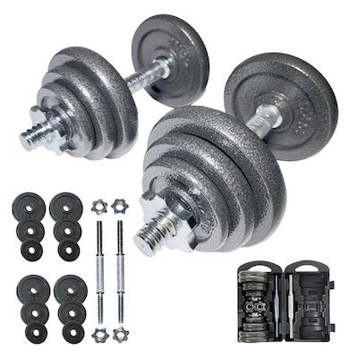 20kg Sportinator „Machine“ Gusseisen-Kurzhantel Set mit Koffer für 39,99€ (statt 50€)