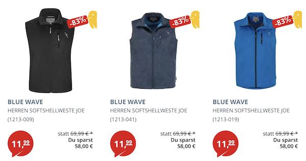Blue Wave Joe Westen in 3 Designs bis 10XL für je 16,98€ (statt 55€)