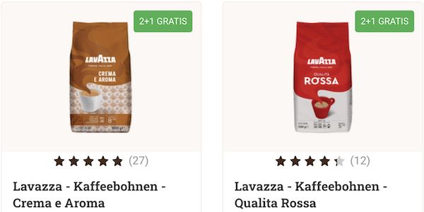 2 Packungen Lavazza Kaffeebohnen kaufen + 1 Packung GRATIS dazu