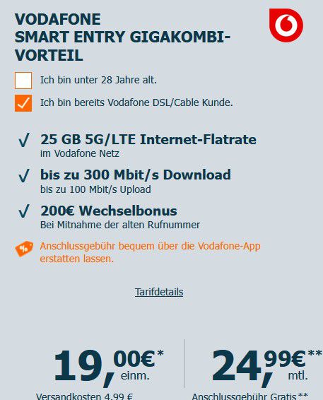📱Google Pixel 8a + Vodafone 20GB Allnet für 29,99€ mtl. + 200€ Bonus