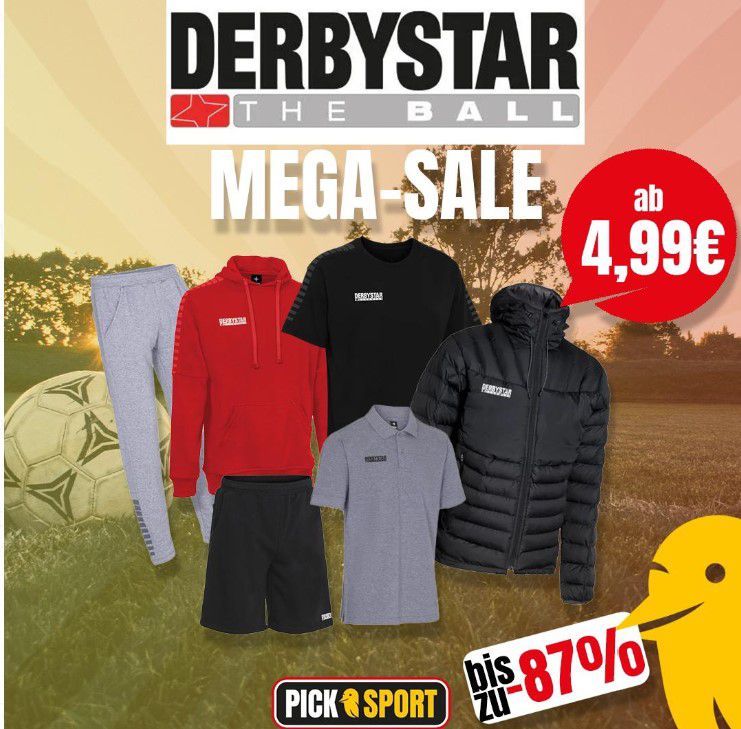 DerbyStar „Mega Sale“ mit Sportfashion ab 4,99€ + VSK