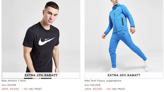 👕 20% Rabatt auf Nike und Jordan   z.B. Nike Badehose 15,99€ (statt 49€)
