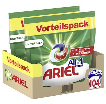 3x 104er Pack Ariel Waschmittel Pods All-in-1 für 65,36€ (statt 90€)