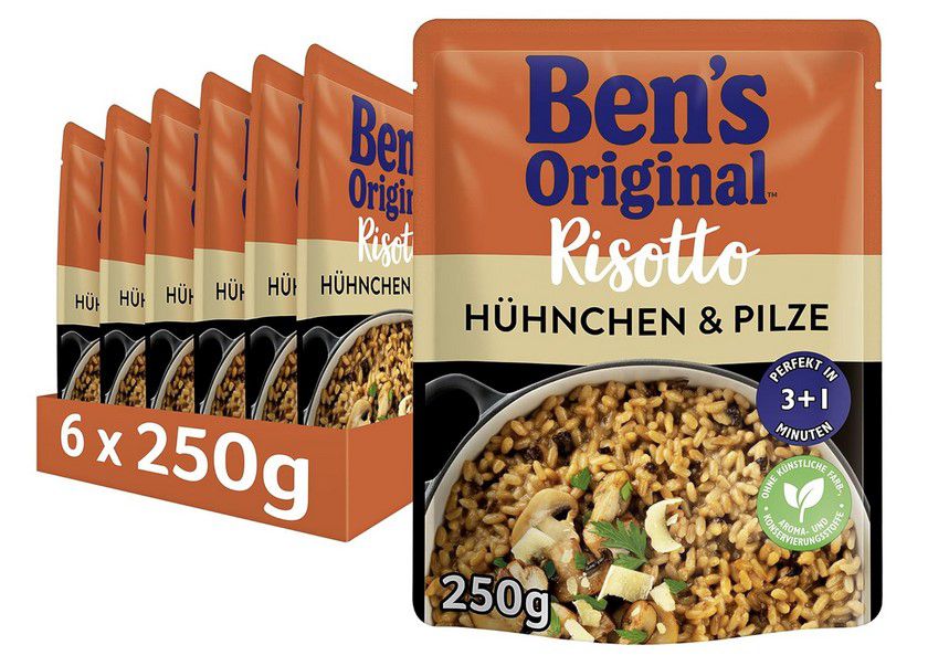 6er Pack Bens Original Express Risotto Hühnchen & Pilze für 10,47€ (statt 17€)