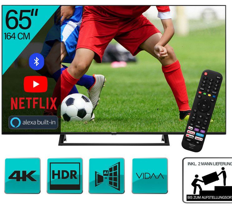 HISENSE 65A7300F 65 Zoll UHD smart TV für 449,91€ (statt 630€)