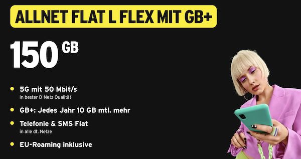 🔥 Telekom Allnet mit 150GB für 29€ mtl. + jedes Jahr 10GB mtl. mehr