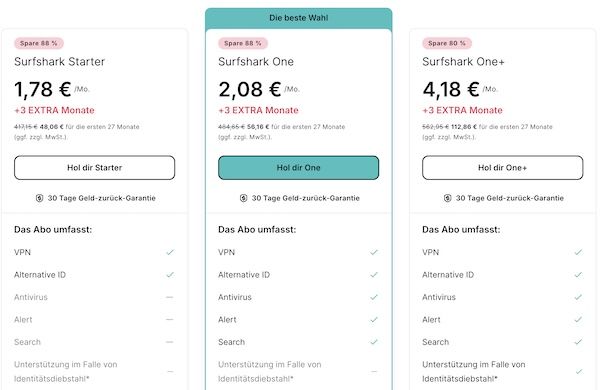 🌍 Surfshark VPN ab 1,78€ mtl. + 3 Monate GRATIS