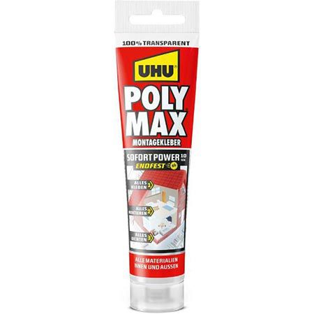 UHU Poly Max Power Tube Montagekleber, transparent, 115g für 7,55€ (statt 12€)