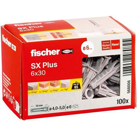 100er Pack fischer Spreizdübel SX Plus 6 x 30 für 5,39€ (statt 10€)