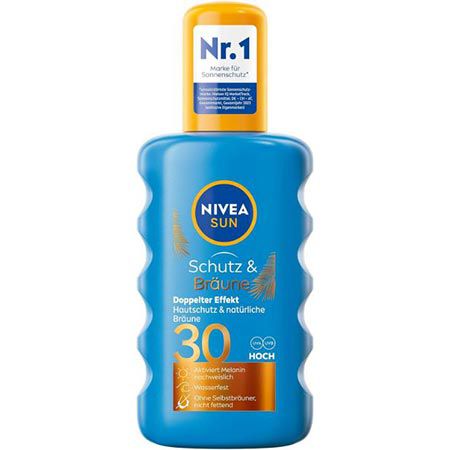 Nivea Sun Schutz & Bräune Sonnenspray LSF 30, 200ml ab 6,36€ (statt 10€)