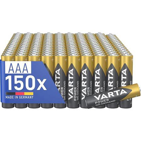 150er Pack Varta AAA Alkaline Batterien ab 45,59€ (statt 60€) – Nur 0,30€ pro Stück