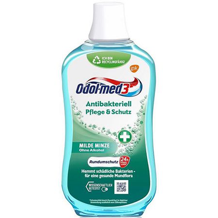 Odol-med3 Antibakterielle Mundspülung, 500ml ab 1,32€ (statt 3€)