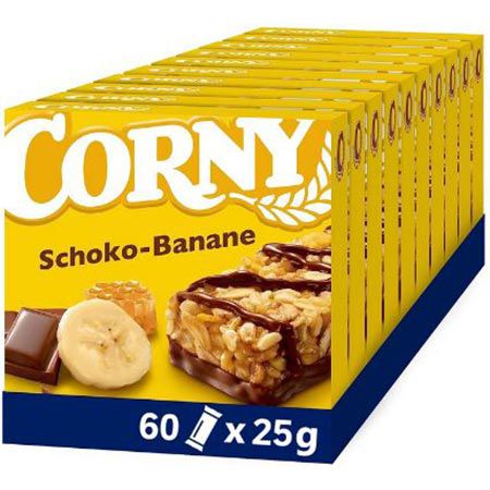60 x 25g Corny Classic Schoko-Banane Müsliriegel ab 11,88€ (statt 17€)