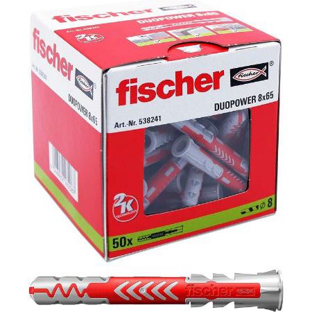 50er Pack fischer DuoPower-FH 8×65 Dübel für 8,77€ (statt 12€)