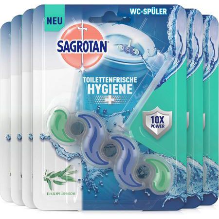 6er Pack Sagrotan Hygiene Plus WC Spüler, Eukalyptusfrische ab 7€ (statt 12€)