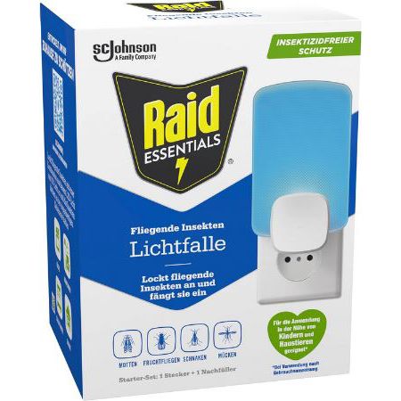 Raid Essentials Lichtfalle für Mücken & Insekten für 12,69€ (statt 21€)