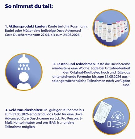 Dove Advanced Care Duschcreme gratis ausprobieren Dove Advanced Care Duschcreme gratis ausprobieren