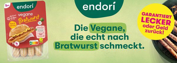 endori: vegane Bratwurst gratis ausprobieren