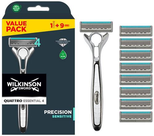 🪒 Wilkinson Sword Quattro Titanium Rasierer + 8 Klingen ab 8,49€ (statt 13€)