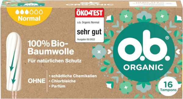 16er Pack o.b. Organic Normal Tampons ab 1,97€ (statt 3€)