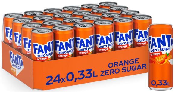 24x Fanta Zero Orange Dosen, 0,33L für 16,49€ (statt 24€)