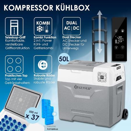 Kesser Kompressor Kühlbox mit App Steuerung, 50L für 228,80€ (statt 270€)