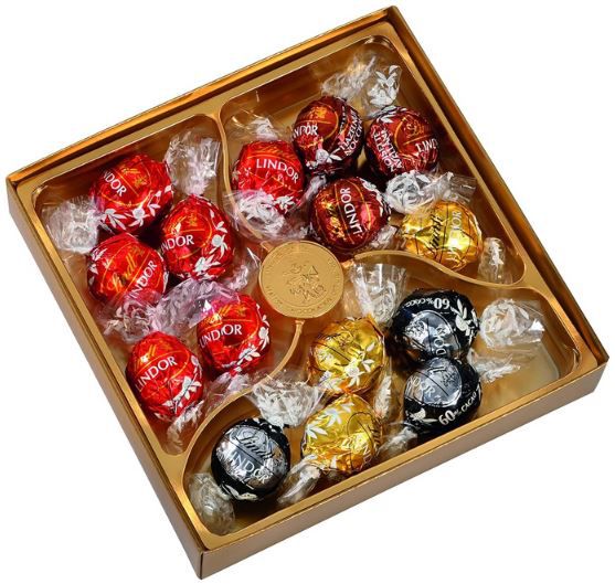 Lindt Lindor Präsent Box Mischung, ca. 15 Kugeln ab 4,65€ (statt 7€)