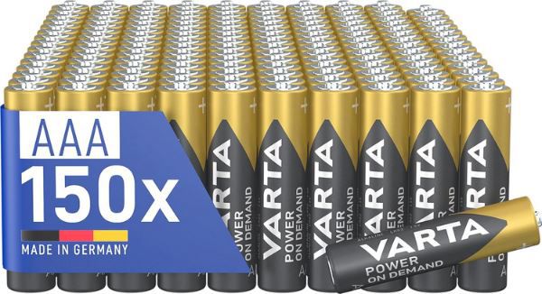 150er Pack Varta AAA Alkaline Batterien ab 38,04€ (statt 60€)   Nur 0,25€ pro Stück
