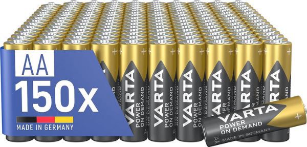 150er Pack Varta AA Alkaline Power on Demand Batterien ab 37,61€ (statt 60€)