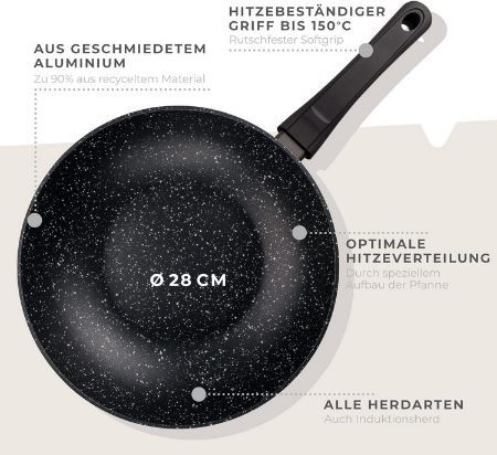 Fackelmann Marble Wokpfanne, 28cm für 30,99€ (statt 40€)