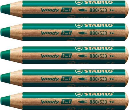 5er Pack Stabilo Woody 3 in 1 Buntstifte für 4,80€ (statt 9€)