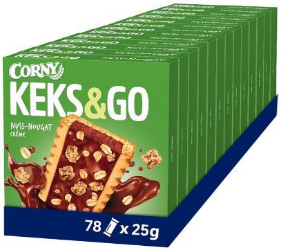 78 x 25g Corny Keks & Go Nuss Nougat Keksriegel für 24,28€ (statt 32€)