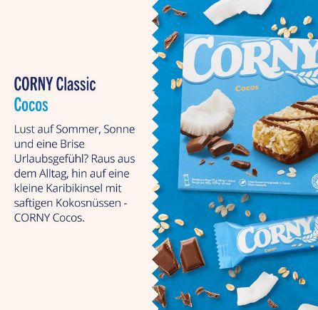 60 x 25g Corny Classic Cocos Müsliriegel ab 11,22€ (statt 17€)