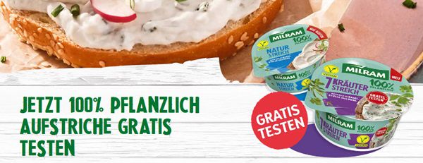 Milram: Vegane Aufstriche gratis ausprobieren