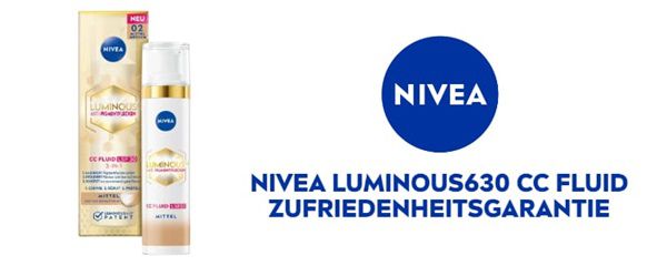 NIVEA Luminous630 CC Fluid ausprobieren   bei Unzufriedenheit Geld zurück