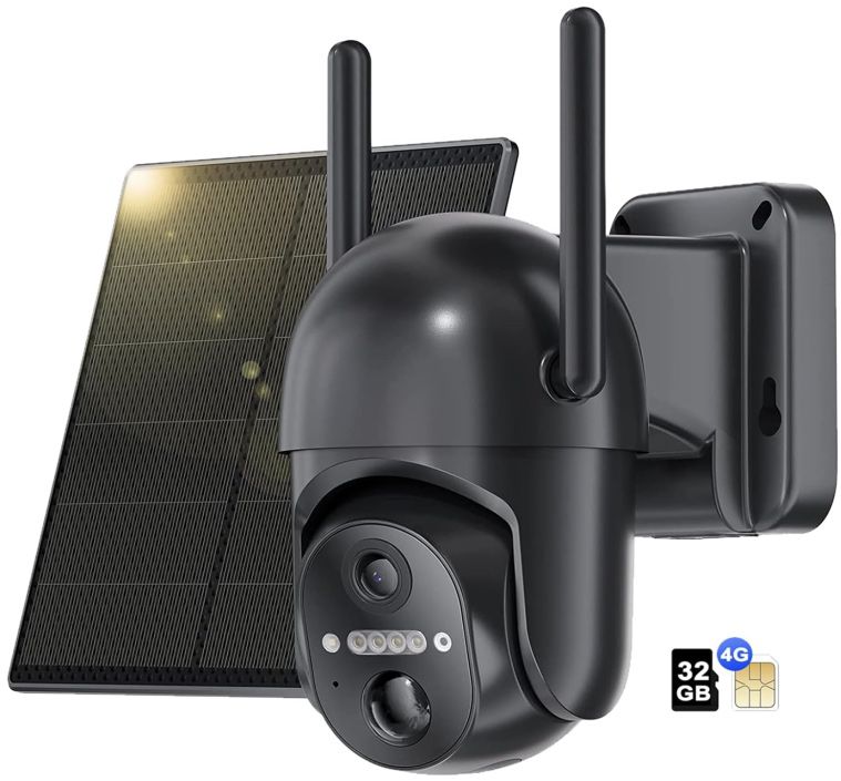 NUASI 4G Überwachungskamera mit Solarpanel für 65,59€ (statt 110€)