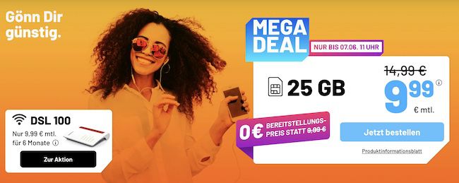 Sim.de Allnet Flat 25GB 5G für 9,99€ oder Unlimited für 29,99€   monatlich kündbar